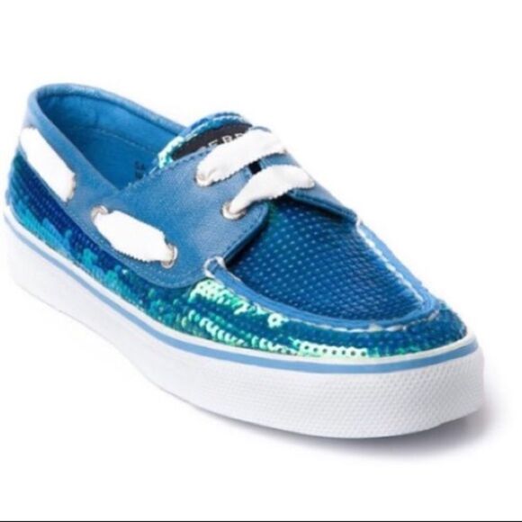 NWOB Sperry Topsider Blue Sequin Shoes - Picture 1 of 8
